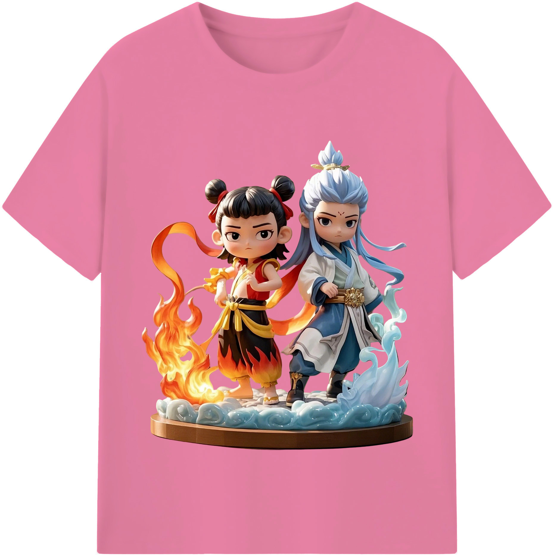 （画像用） Ne Zha 2 ナタ 魔童の大暴れ 綿100％半袖Tシャツ（フロントプリント）